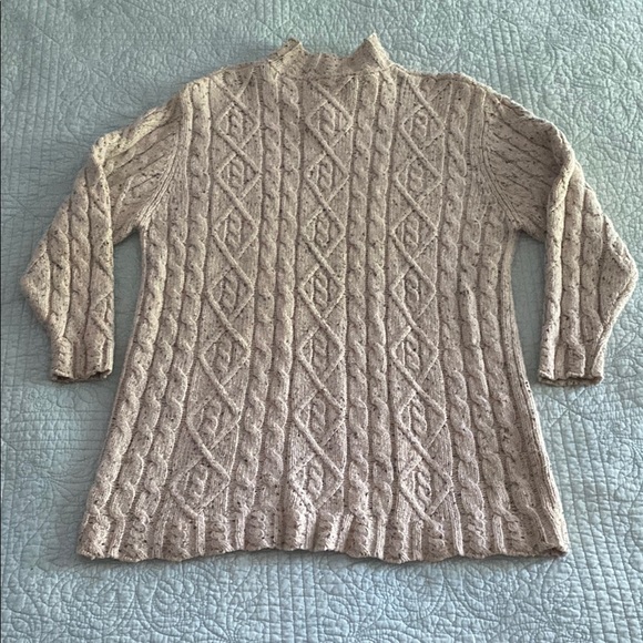 St. John's Bay Cream Cowl Neck Sweater with Cable Knit - Picture 4 of 4